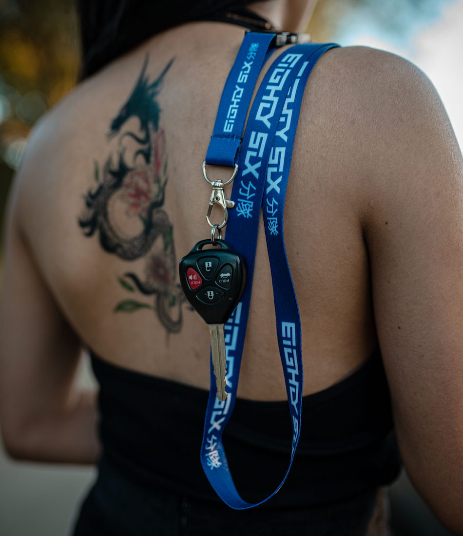 Blue X White Lanyard