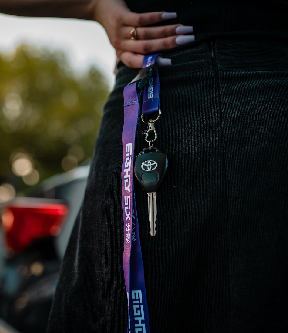 Purple X White Lanyard